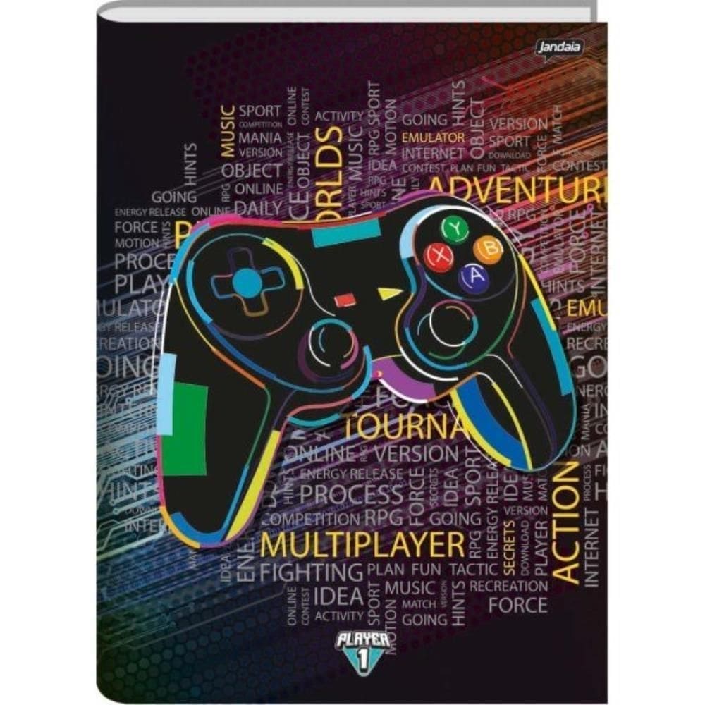Caderno Brochurao Capa Dura Player 1 80Fls. Jandaia Pct.C/05