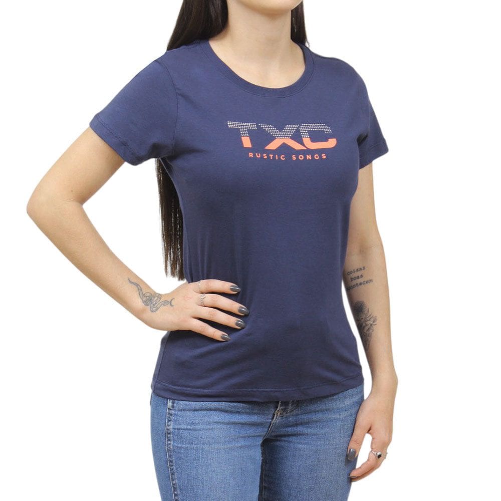 Camiseta Feminina Azul Marinho TXC 38433