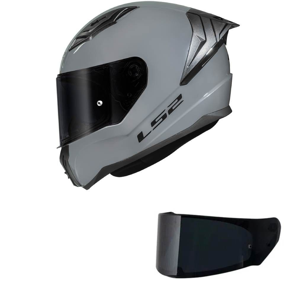 Capacete LS2 FF810 Vigo Monocolor Cinza Nardo Mais Viseira Fumê