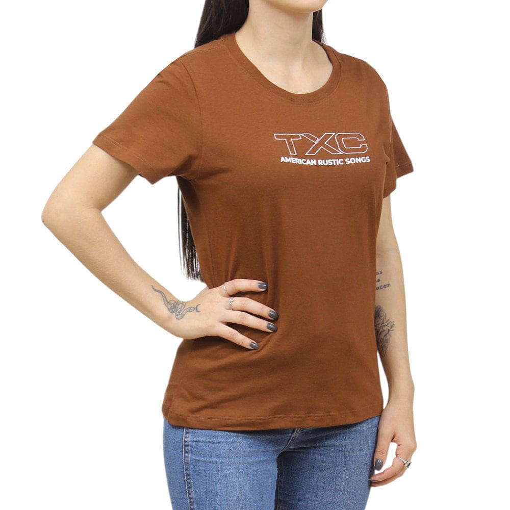 Camiseta Feminina Marrom TXC 38431