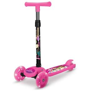 Patinete Com Luz Infantil Princesas 3 Rodas Dobrável Menina