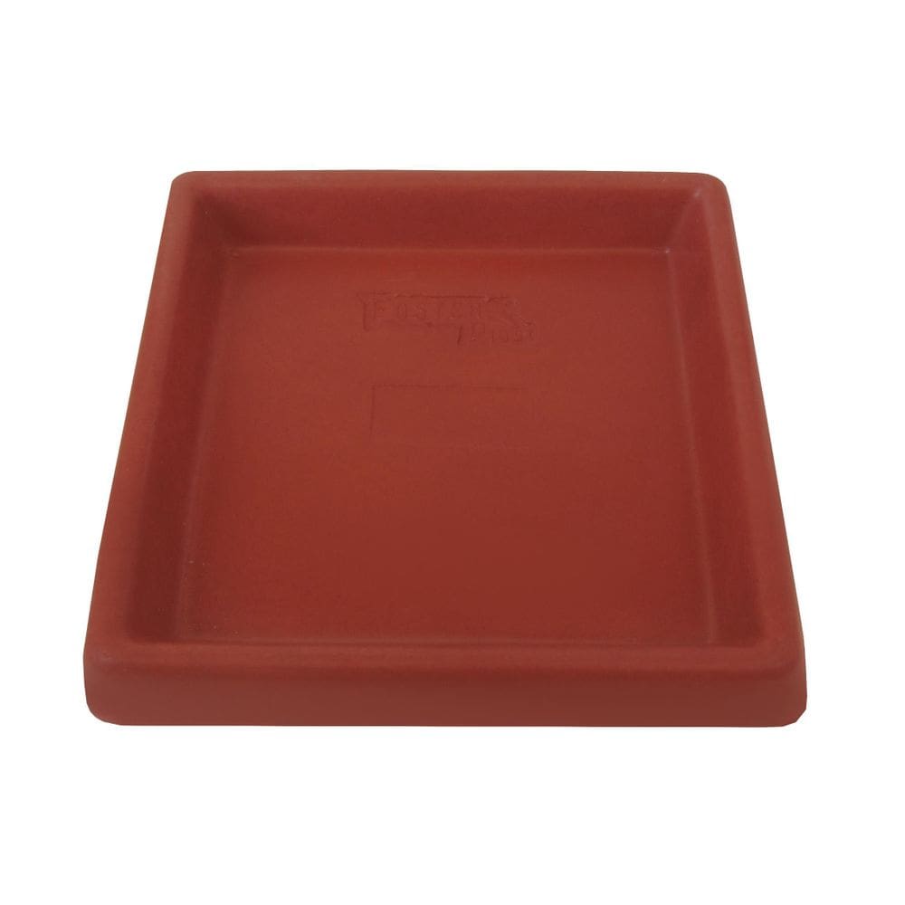 Prato Base Quadrado Vaso De Planta Polietileno 21Cm Vermelho