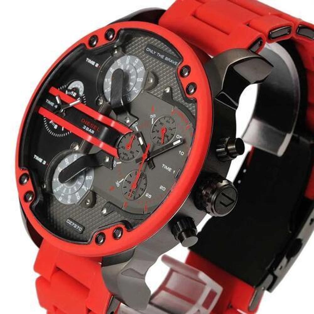 Relógio Masculino Diesel Dz7370 Vermelho Lindo
