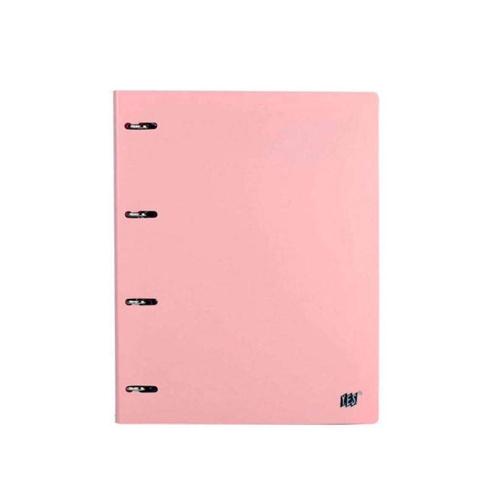 Fichário Argolado B5 Divisória Colegial Rosa Pastel Yes Pm