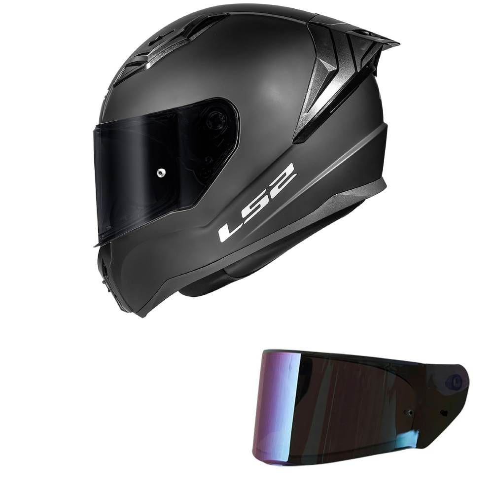 Capacete LS2 FF810 Vigo Monocolor Preto Fosco Mais Viseira Camaleão
