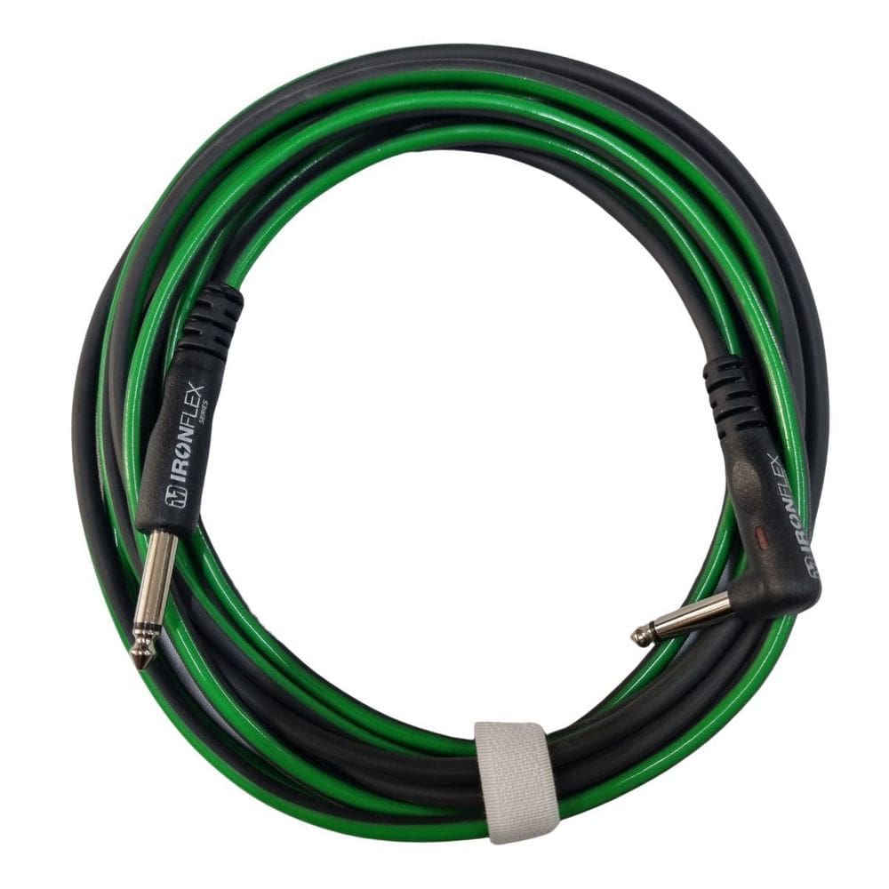 Cabo P10 + P10 90º Instrumento 3.05M 0.40Mm Verde Tarjado