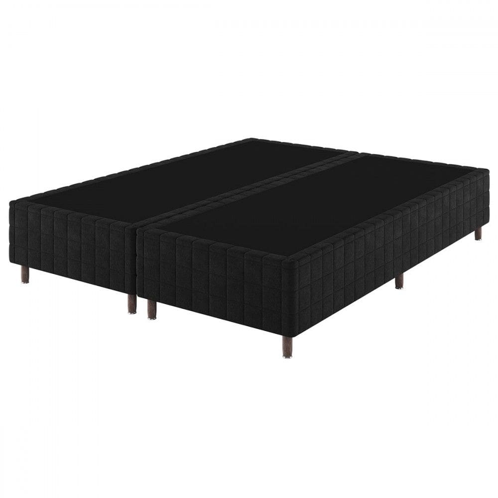 Base de Cama Box Queen Lunare Bordado Preto - Vian