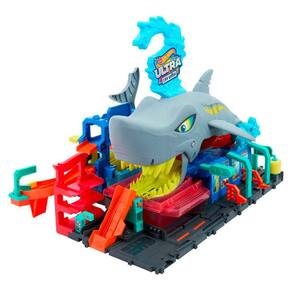 Pista Lava-Rápido Hot Wheels City Mega Tubarão Mattel