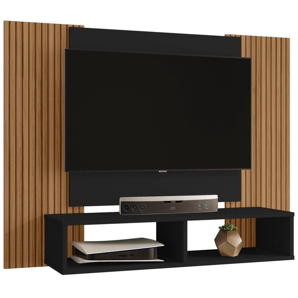 Painel Suspenso TV 48 Polegadas 120 Cm Navi Bechara Preto Fosco Ripado