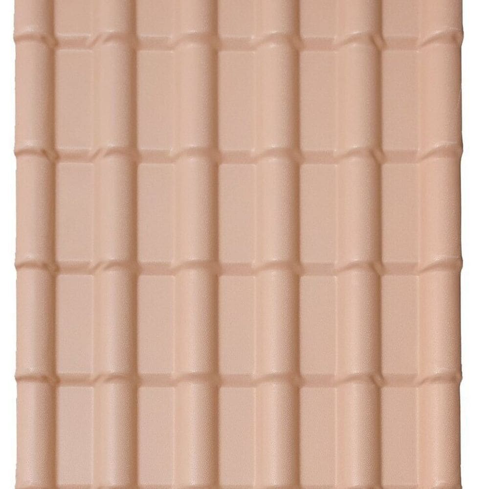 Kit com 5 Telhas Pvc Colonial 3,30m X 0,88m X 1,7mm 6 Ondas Lux Telhas Marfim