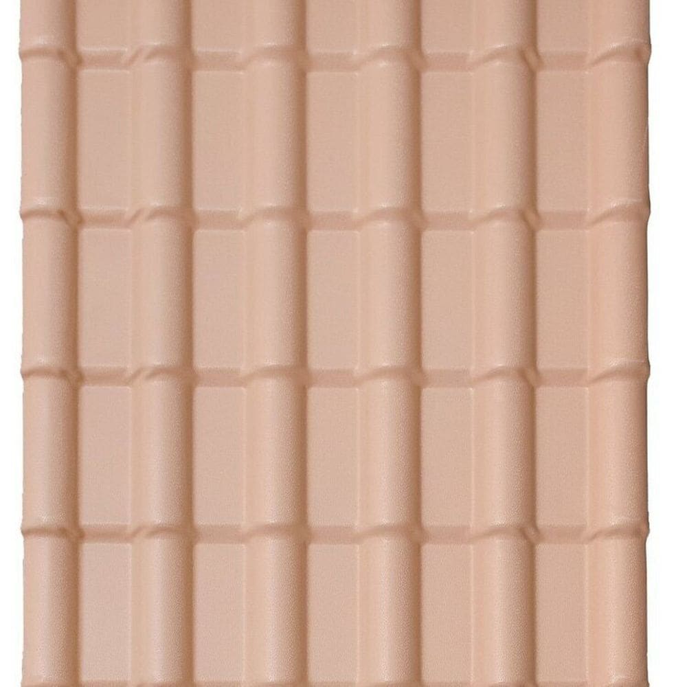Kit com 5 Telhas Pvc Colonial 1,98m X 0,88m X 1,7mm 6 Ondas Lux Telhas Marfim