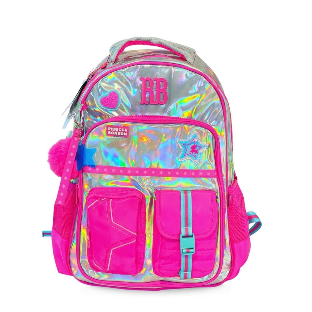 Mochila Costas Rebecca Bonbon Holográfica Meninas Escolar