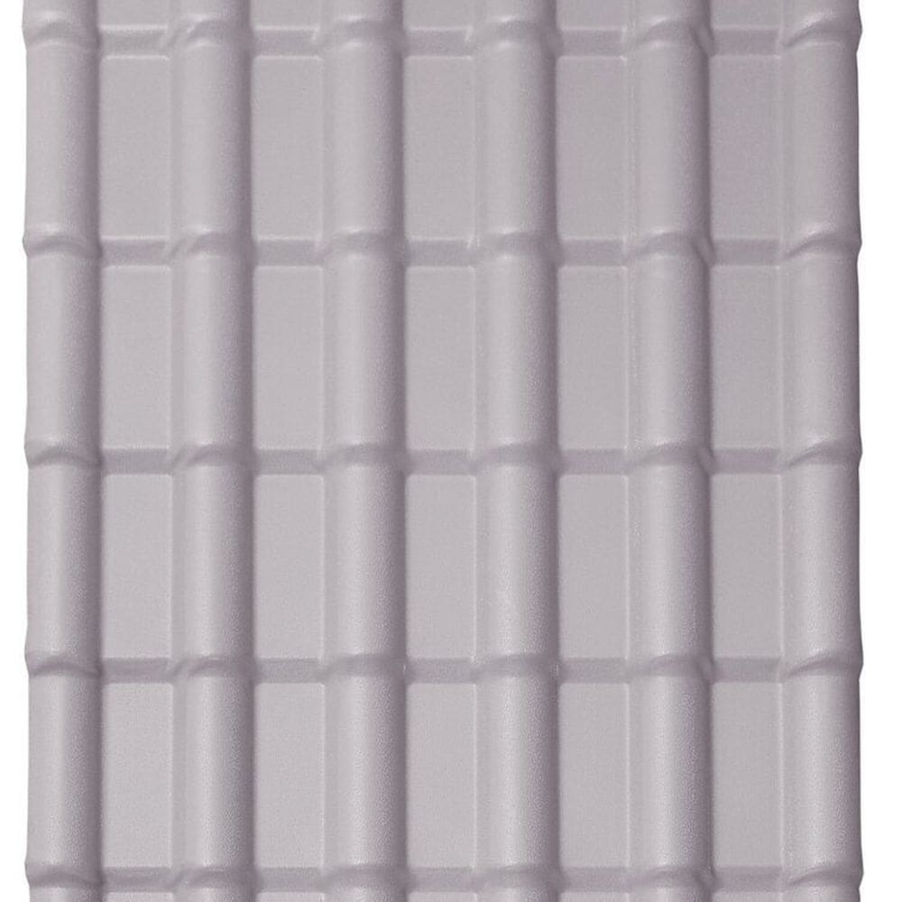 Kit com 10 Telhas Pvc Colonial 2,42m X 0,88m X 1,7mm 6 Ondas Lux Telhas Cinza