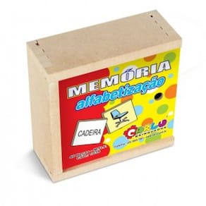 Jogo da Memória Alfabetização Caixa em Madeira Carlu