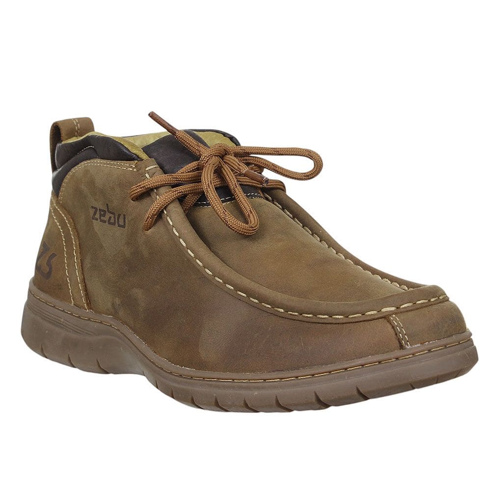 Tênis de Couro Masculino Marrom Zebu 37979