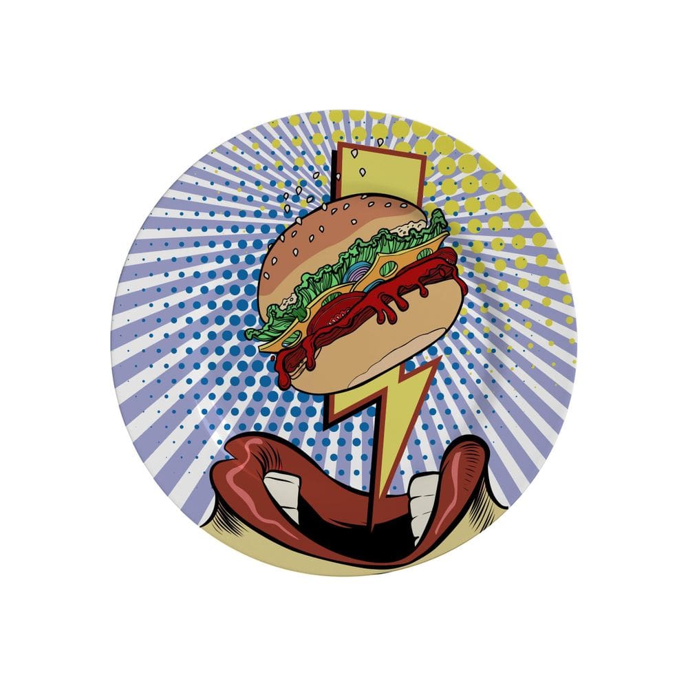 Kit 4 Pratos E 4 Molheiras Burguer - Alleanza Cerâmica