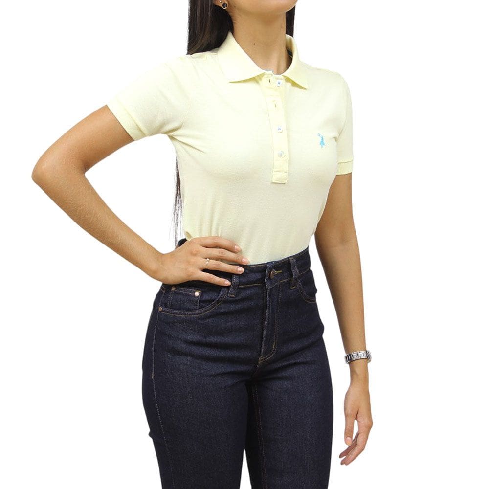Camisa Gola Polo Feminina Amarela Austin 38028