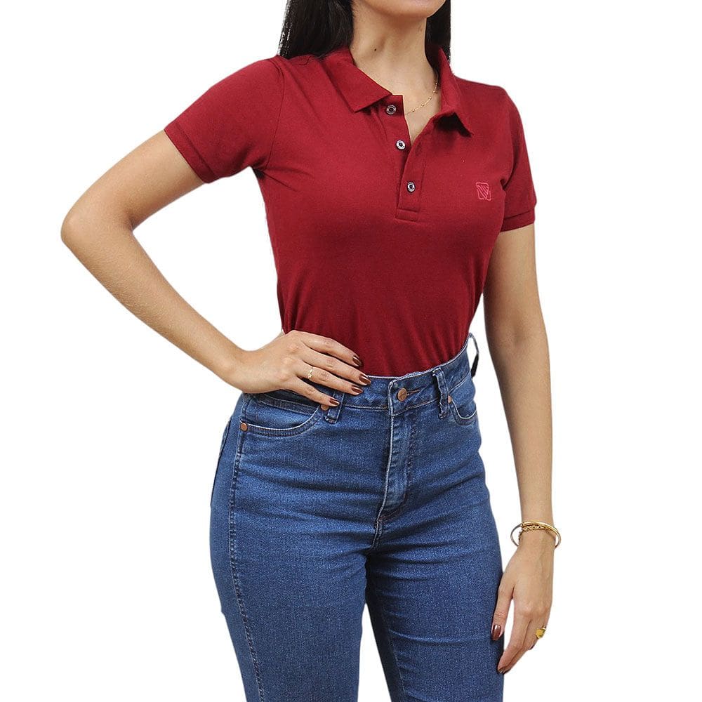 Camisa Gola Polo Feminina Vinho Cowboy Winner 37686