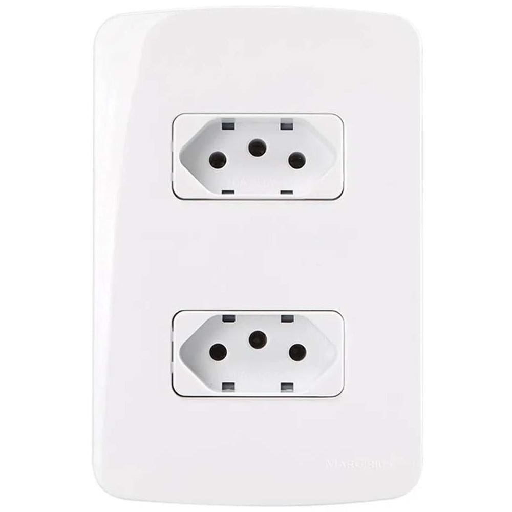 Tomada Dupla 20A 2P+T 4X2 250V Branca Margirius B3