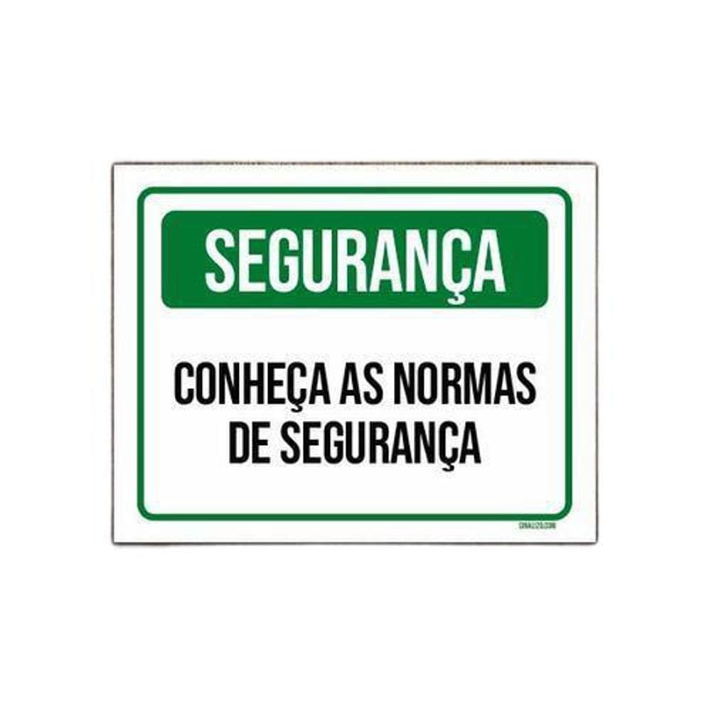 Placa De Sinalização - Segurança Conheça As Normas 36X46