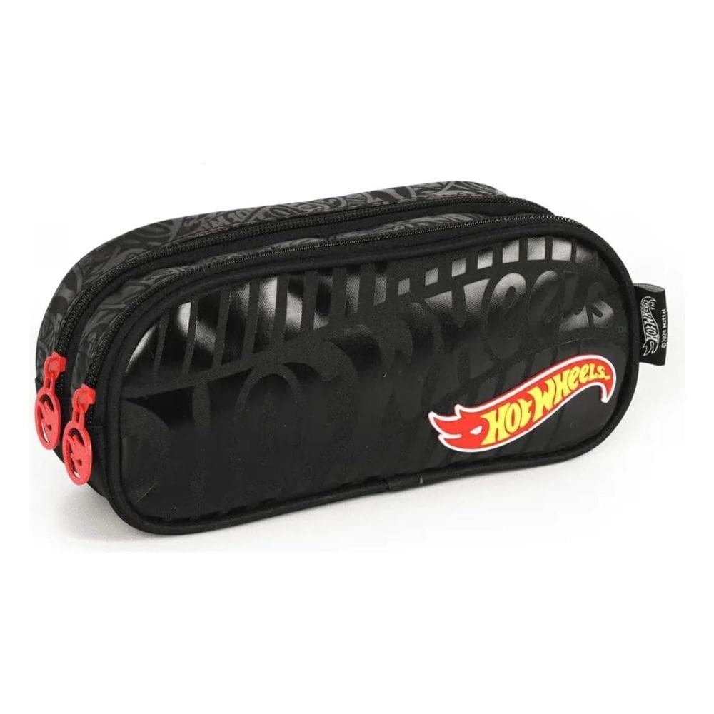 Estojo Luxcel Duplo Hot Wheels Preta Et47785hw-Vm
