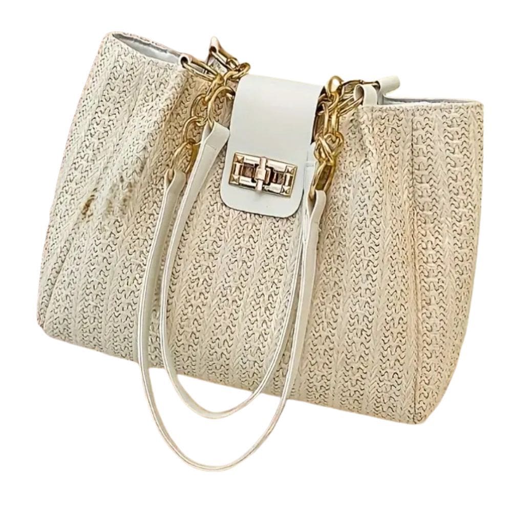 Bolsa de Palha Feminina de Ombro Boho Chic Verão Praia