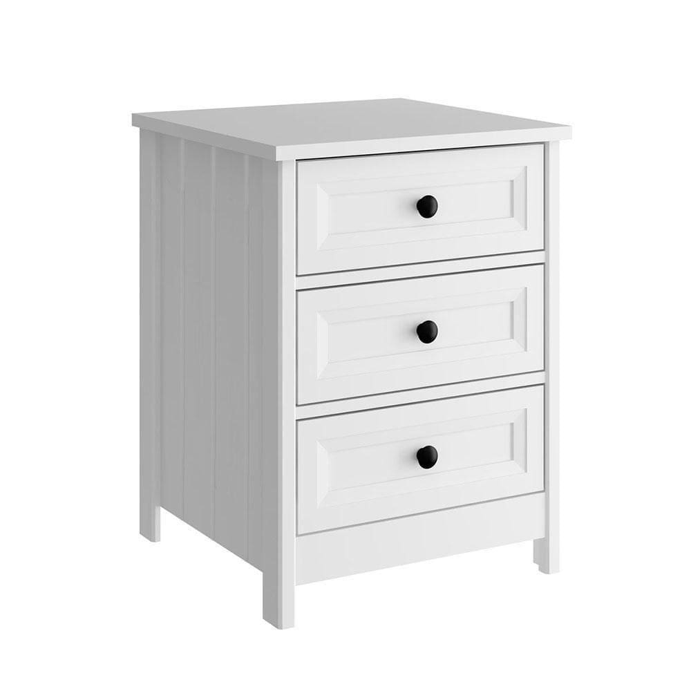 Mesa De Cabeceira Ditália 3 Gavetas -111 Branco