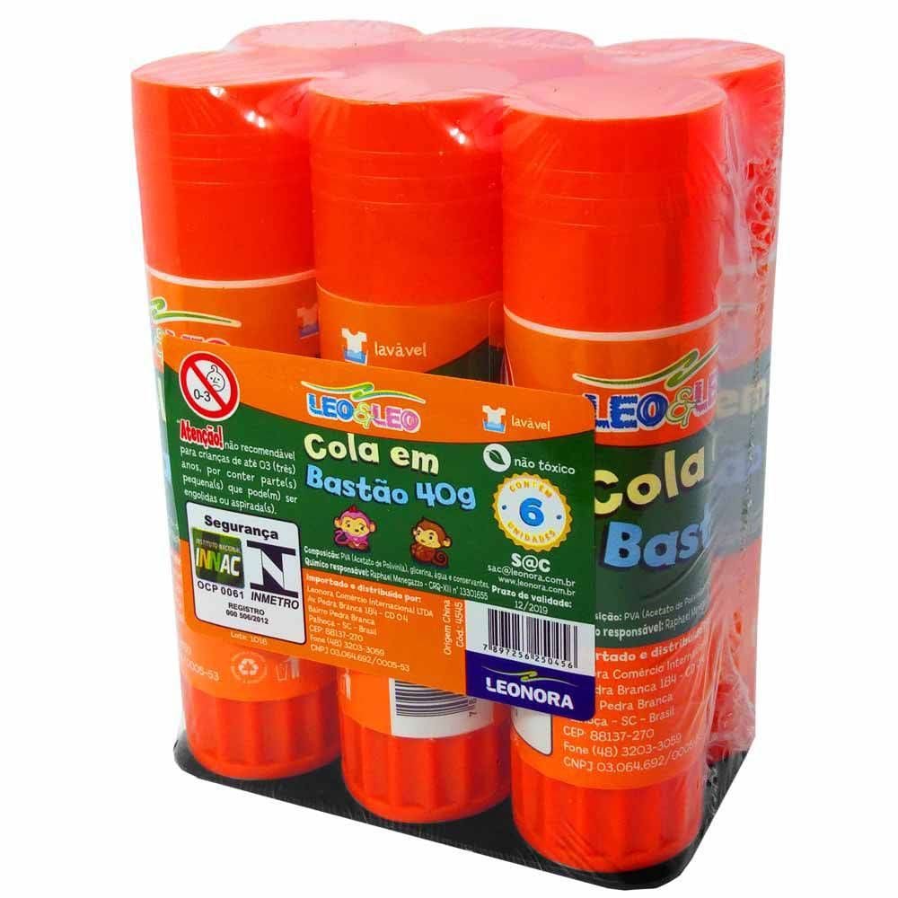 Cola Bastão Leo e Leo 40g - 6 Unidades