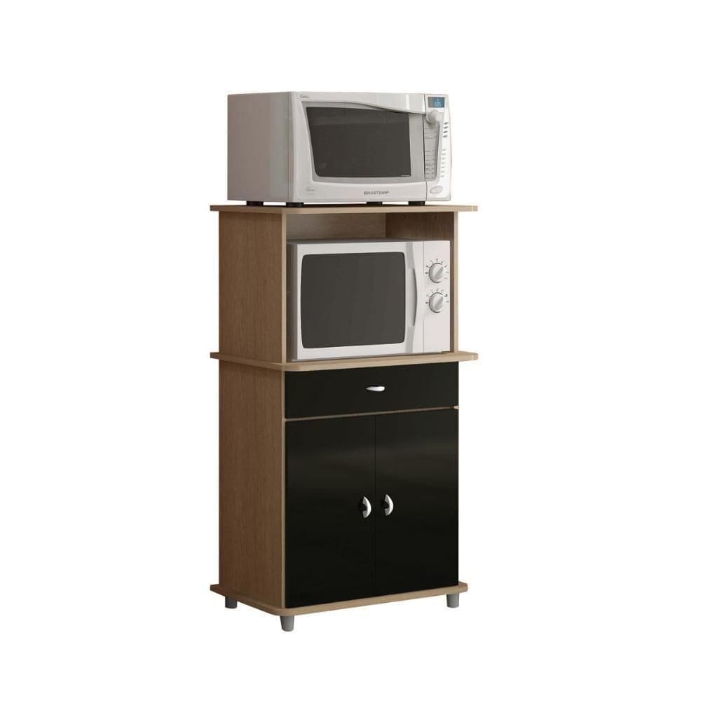 Balcão Micro-ondas Ditália 2 Portas Ba-30 Carvalho Preto