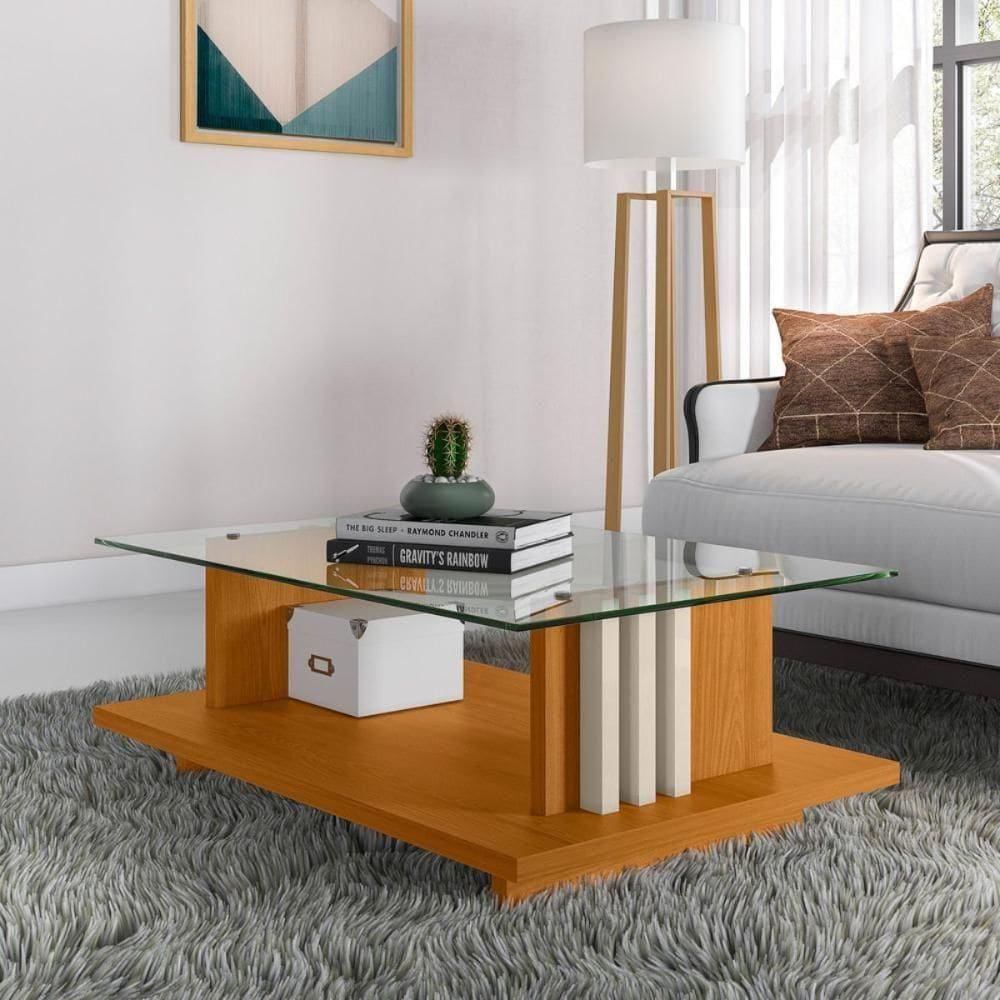 Mesa De Centro Frizz Com Design Contemporâneo Cinamomo-off-white
