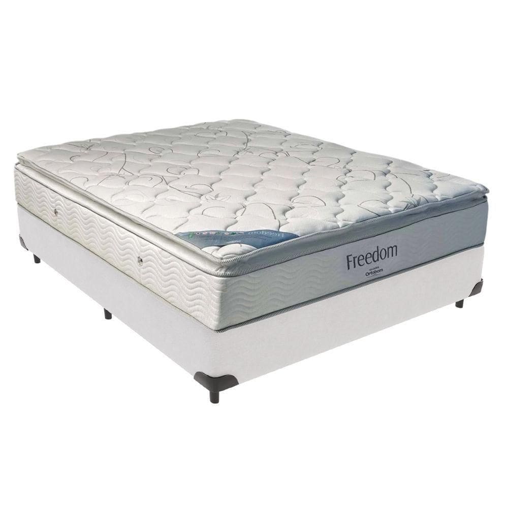 Cama Box Casal E Colchão Freedom Ortobom D33 Branco