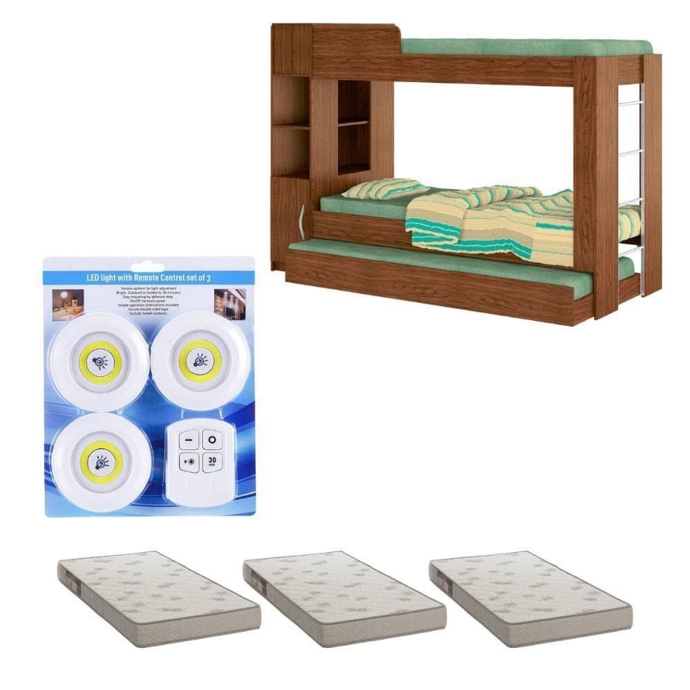 Beliche Ditália Cama Auxiliar Com Colchões + Kit Luz Cm-15 Diamond