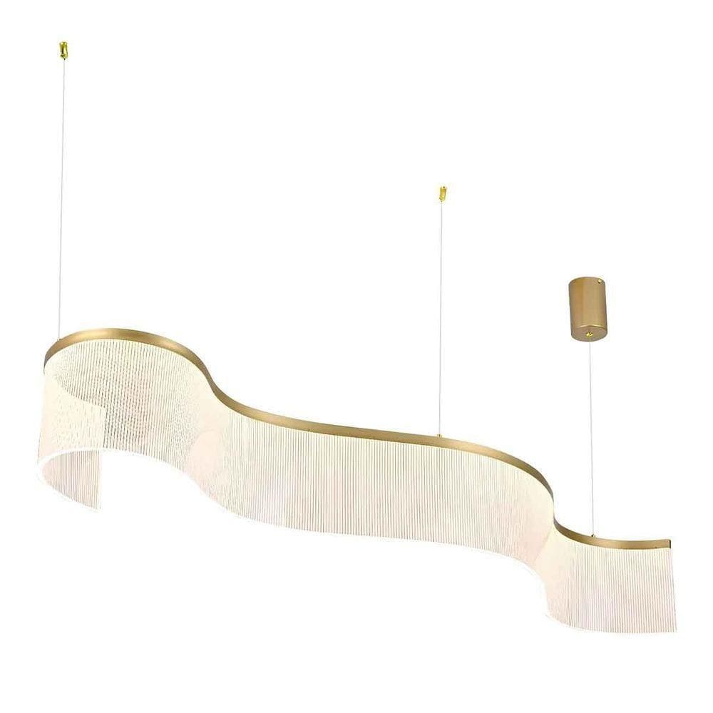 Pendente Atenas Sinuous Dourado Led 3 Cores Multicor 28w Bivolt Acr-002d Cor:dourado