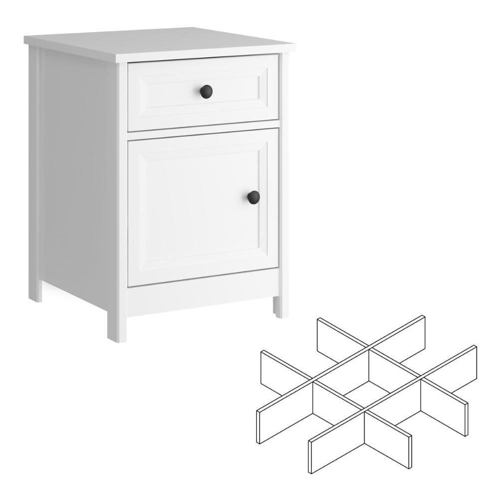Mesa De Cabeceira Ditália 1 Gaveta 1 Porta Com Divisor -114 Branco