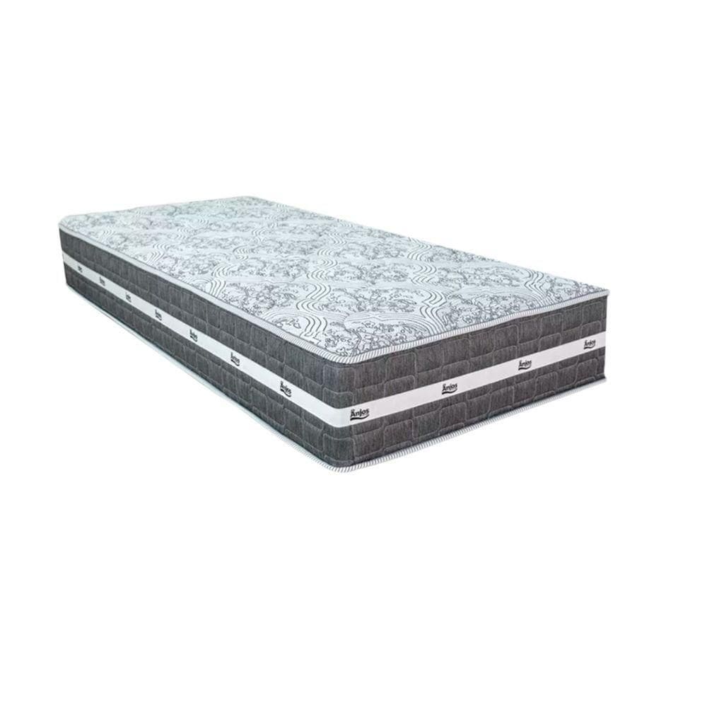 Cama Box Branco E Colchão Black Graphite Molas Ensacadas Solteiro 88x188x27