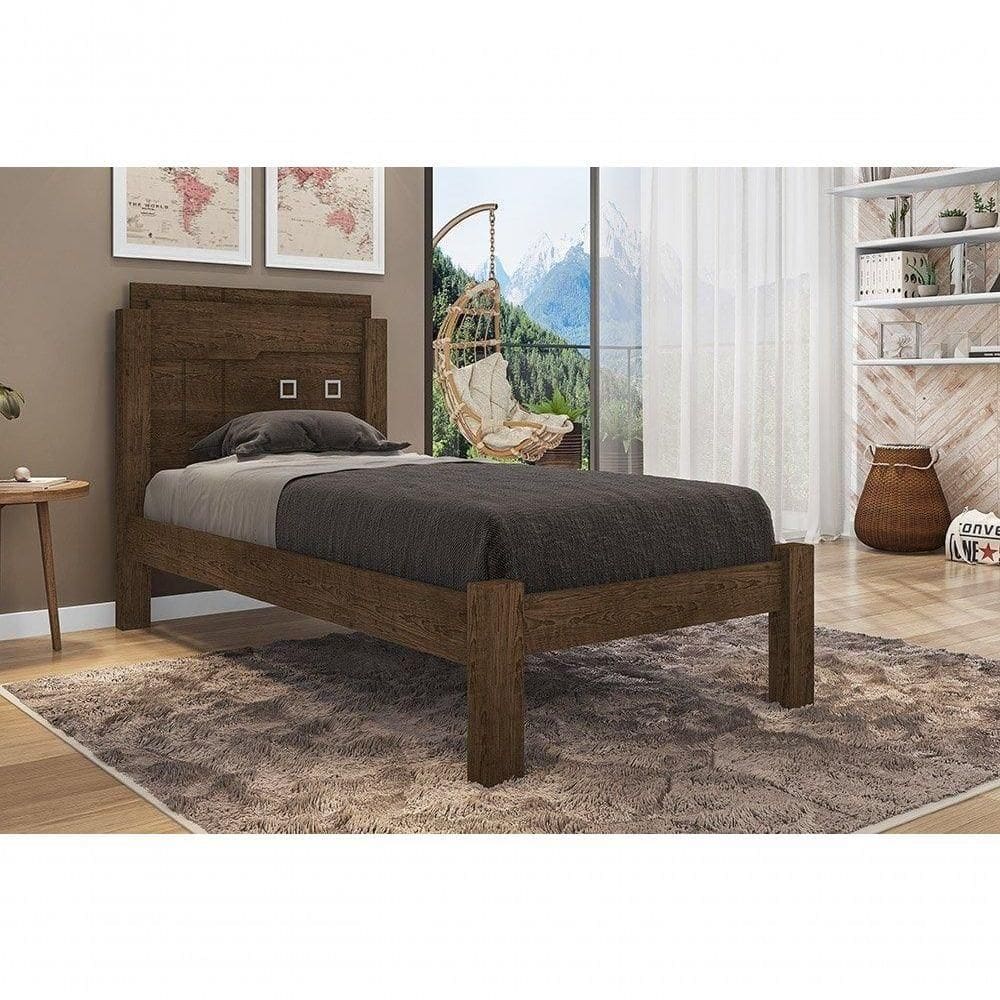 Cama Solteiro Framar Letícia Malbec - Framar Móveis