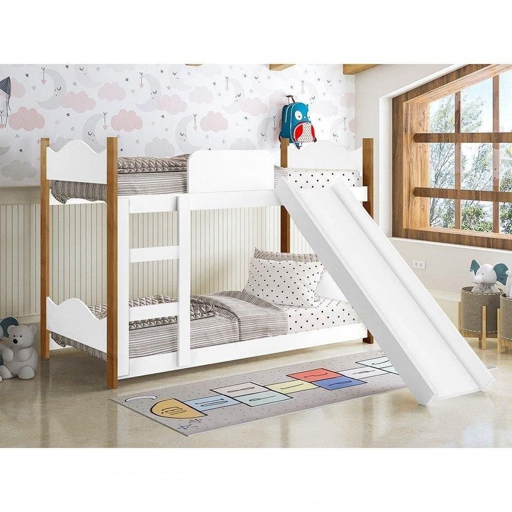Beliche Infantil Branco Grenat Com Escorregador- Gabrielli Móveis