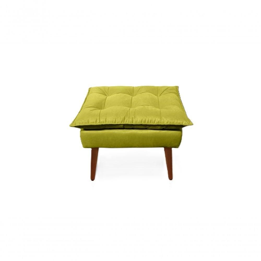 Puff Luxo Opala Descanso Pés Sala Quarto Banqueta Amarelo
