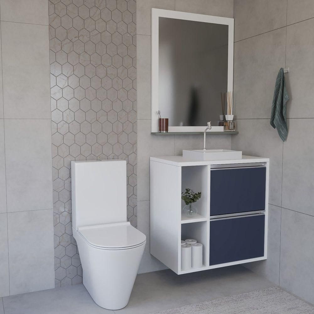 Conjunto Gabinete E Espelhiera Plena Compact 60cm Azul