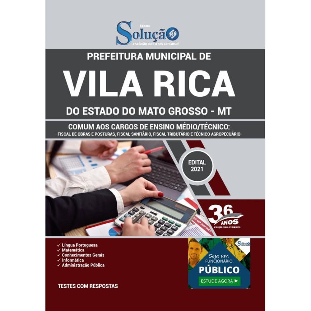 Apostila Prefeitura Vila Rica Mt - Ensino Médio E Técnico