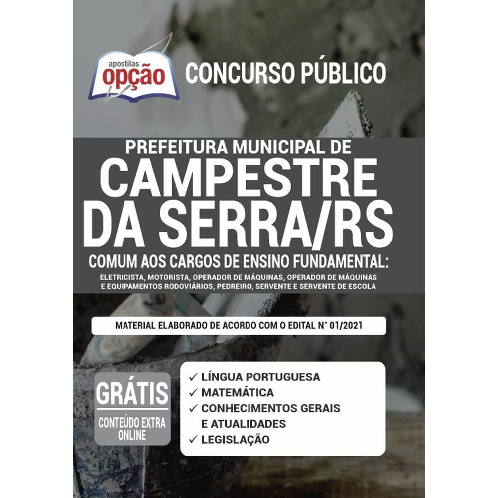 Apostila Campestre Da Serra Rs - Cargos Ensino Fundamental