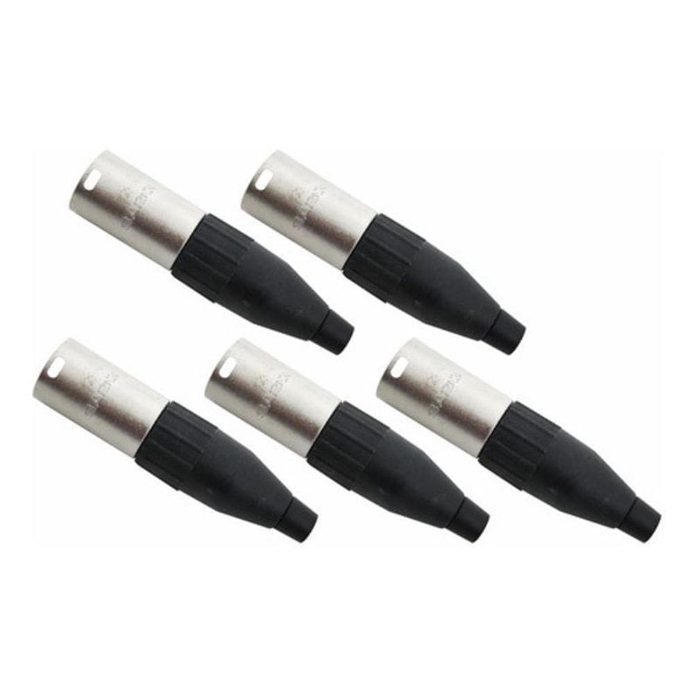 Kit 5 Conector Xlr Canon Macho Niquelado Sa2X