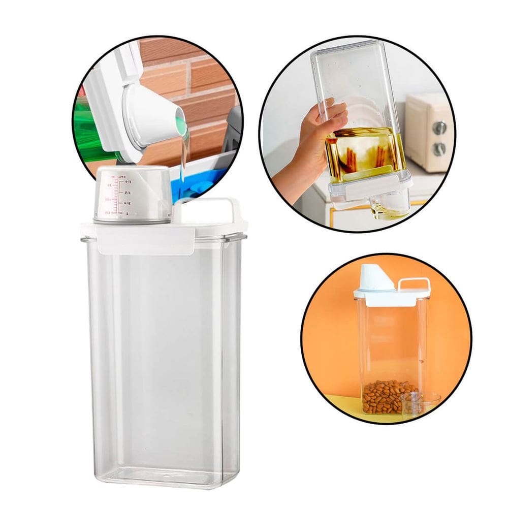 Pote Organizador Hermético 2300ML Com Medidor E Trava Antivazamento