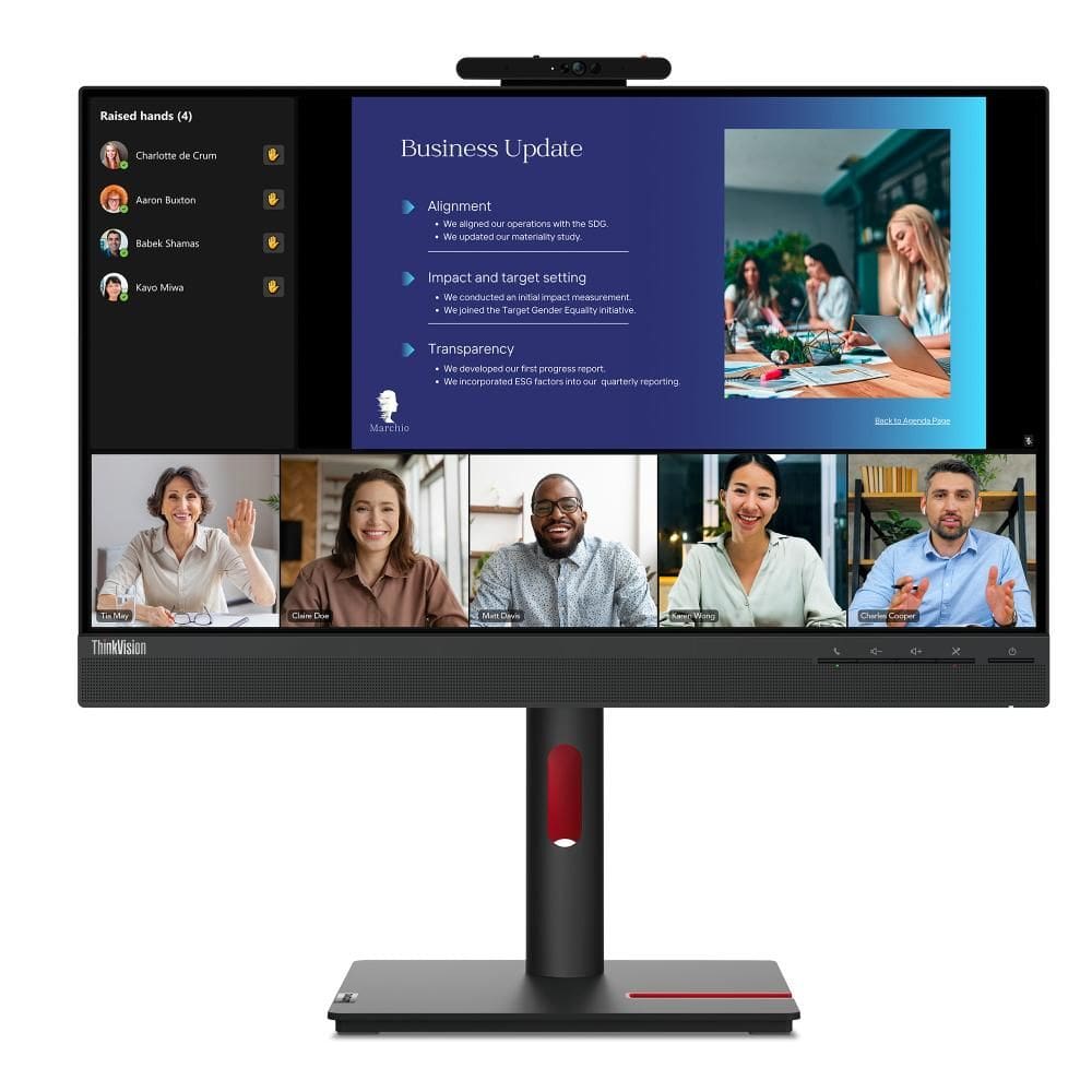 Monitor Lenovo Thinkvision T24v-30 23,8" FHD com Webcam - 63D8MAR3BR