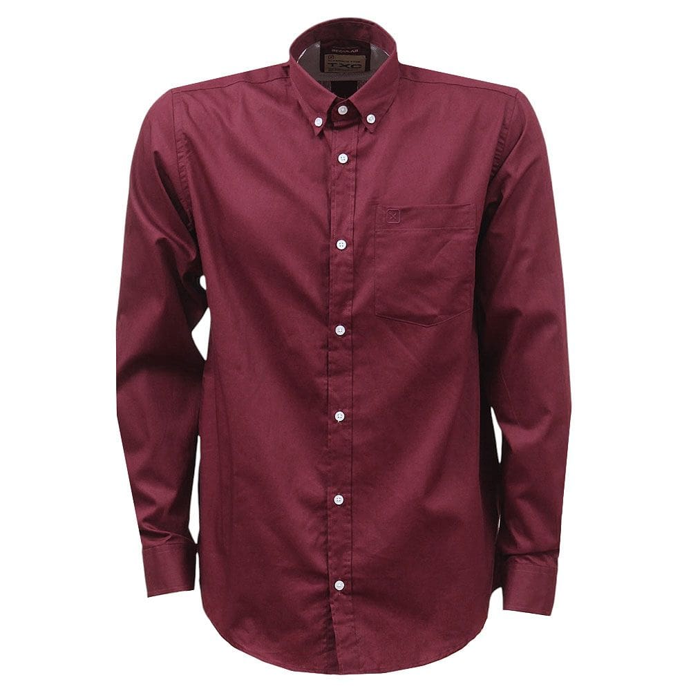 Camisa Vinho Manga Longa Masculina Lisa TXC 38265