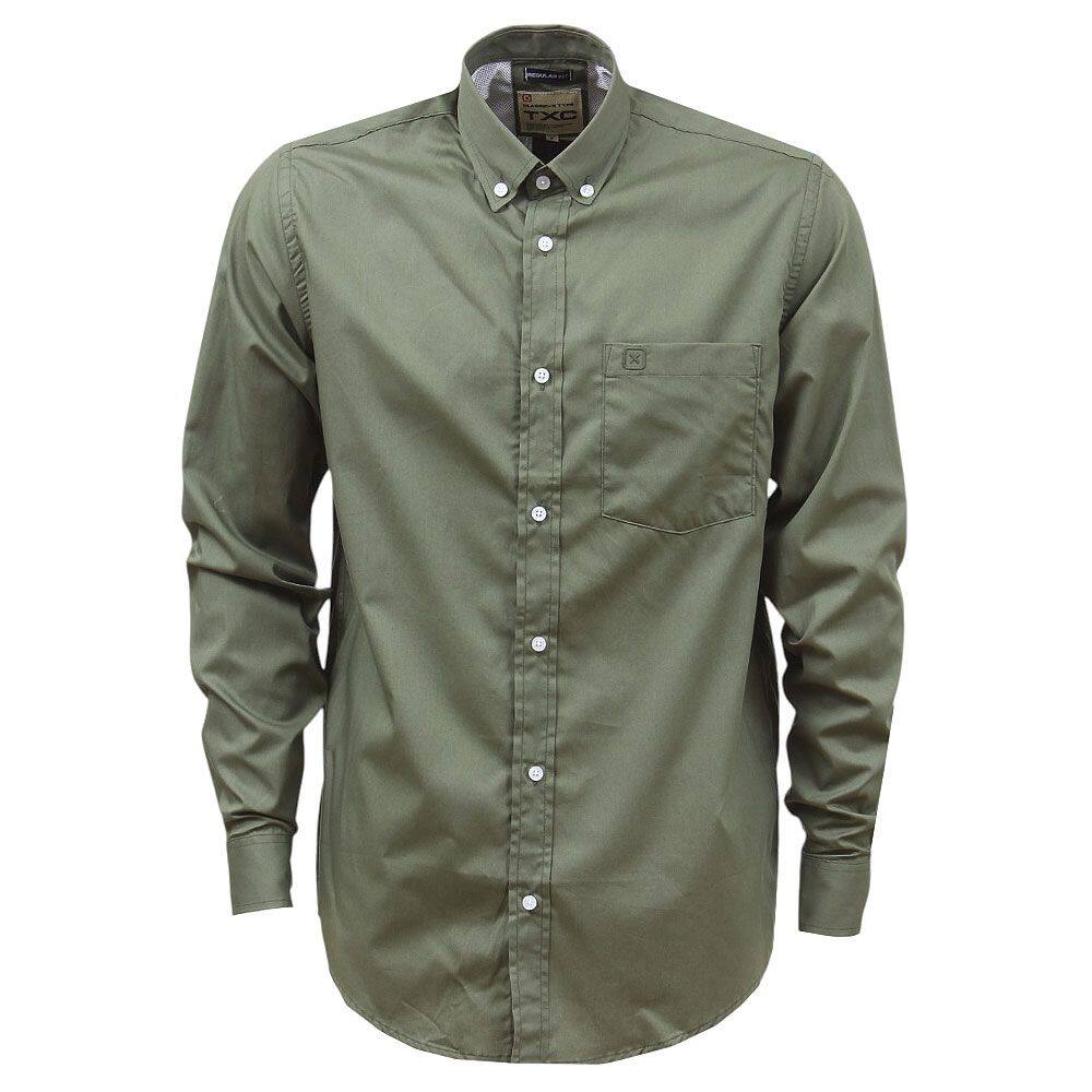 Camisa Verde Manga Longa Masculina Lisa TXC 38264
