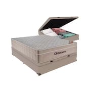 Cama Box Baú Casal Bege Colchão Molas Ensacadas Airtech Spring 138x188 - Ortobom