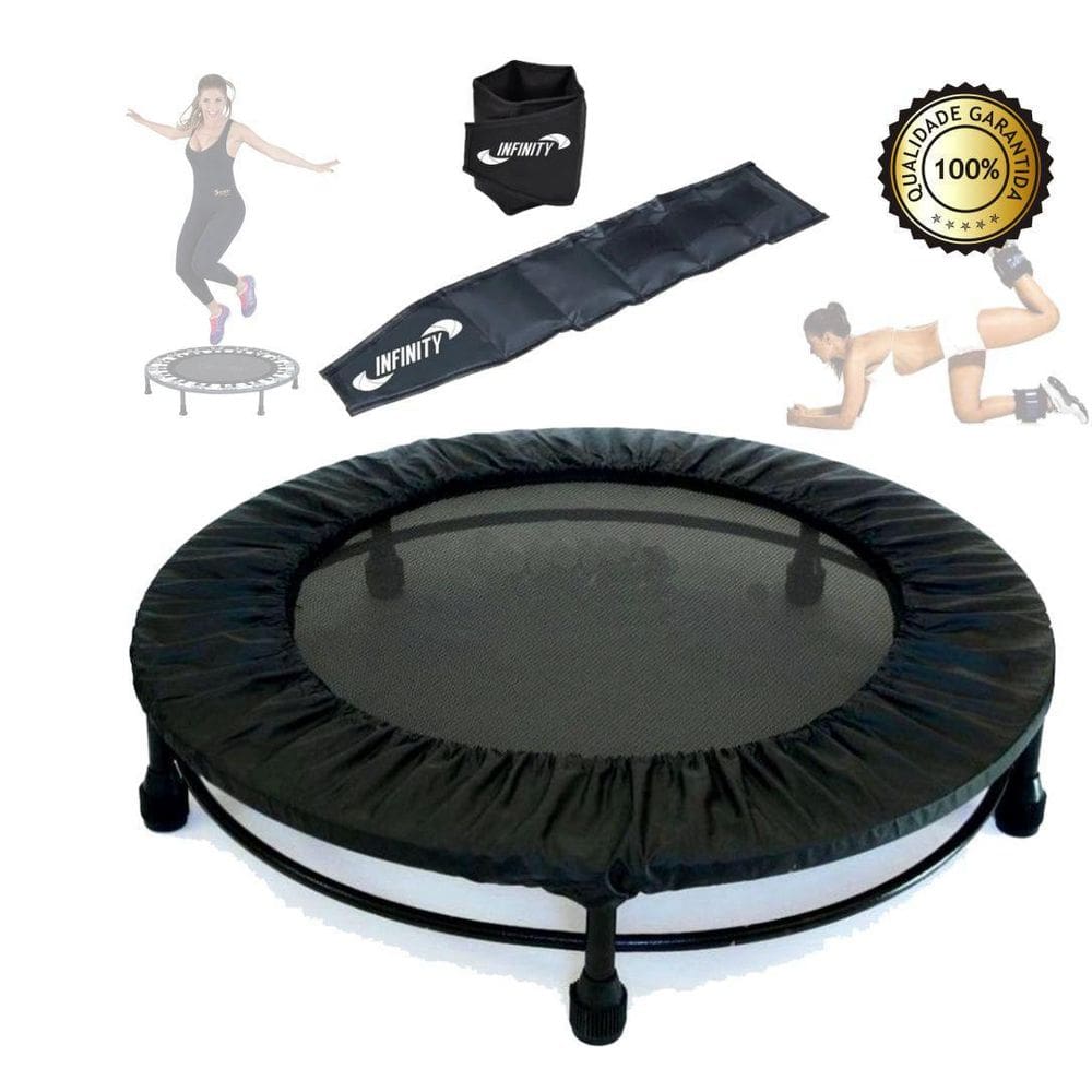 Mini Cama Elástica Profissional + Tornozeleira 2 Kg + Capa