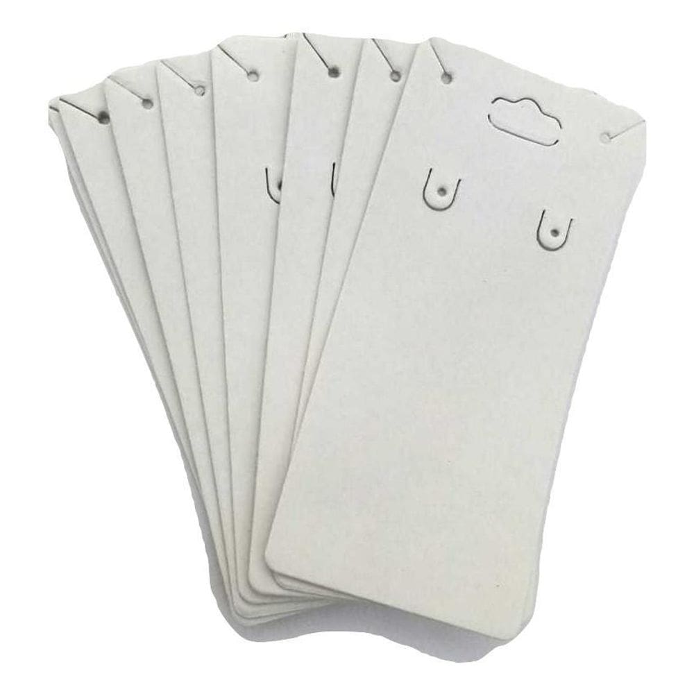 Kit 100 Cartelas Tags Para Corrente Branco