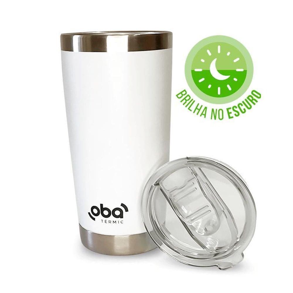 Copo Térmico Oba Térmic 591ml - Branco Brilha